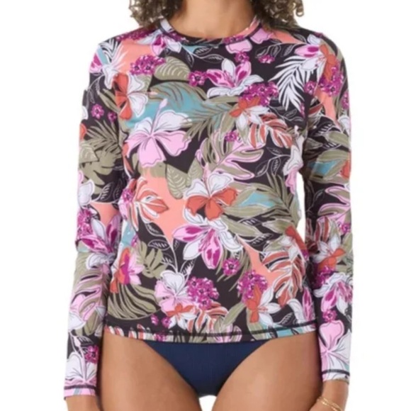 Roxy Long Sleeve Rash Guard Swim Top - Small - Picture 1 of 7
